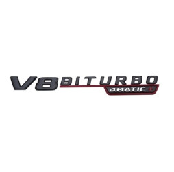 Mercedes-AMG V8 BITURBO 4MATIC W117 W212 W213 W202 W211 W176 W210 W204 W205 Emblem Schriftzug Schwarz Glanz