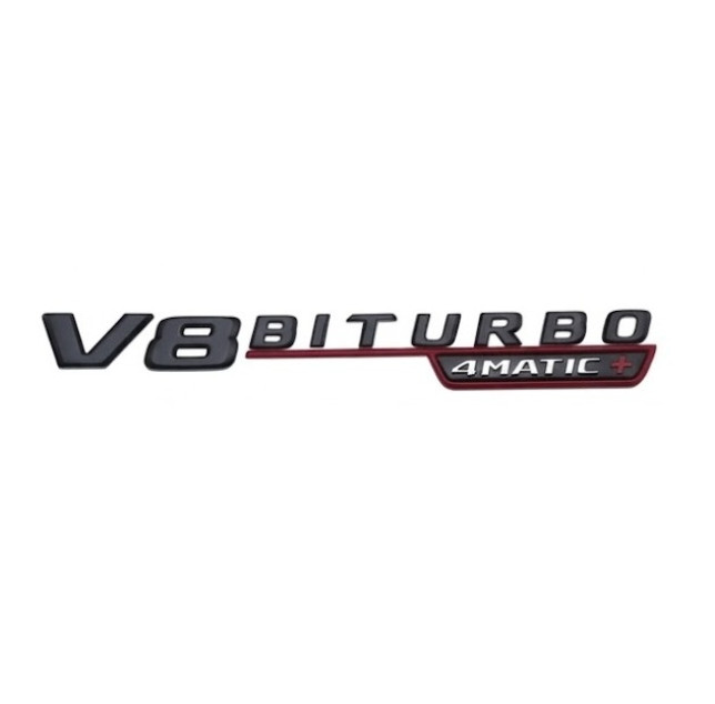 Mercedes-AMG V8 BITURBO 4MATIC W117 W212 W213 W202 W211 W176 W210 W204 W205 Emblem Schriftzug Schwarz Glanz